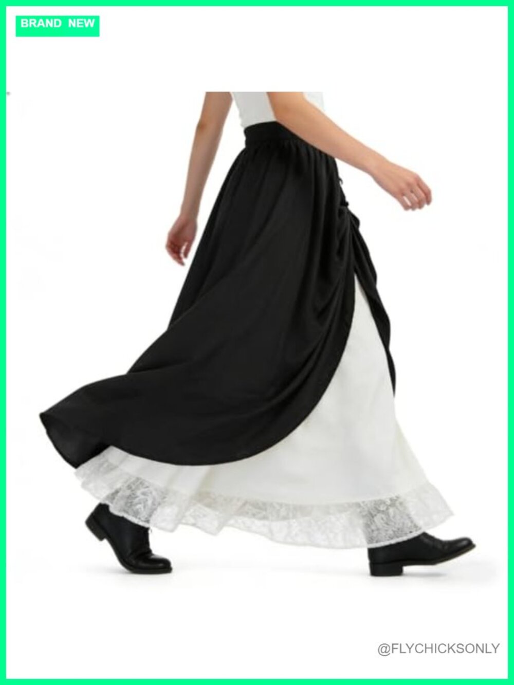 Renaissance Maxi Skirt Double-Layer Flowy A-Line High Waist